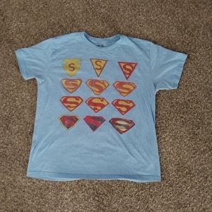 L superman blue tee shirt